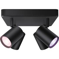 WiZ Smart LED Imageo Adjustable Spotlight Plate 4 Light Colour in Black Metal