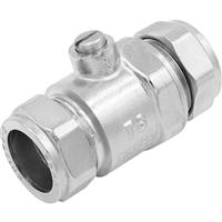 Flume Full Bore Isolating Valve CP 22mm in Chrome Brass