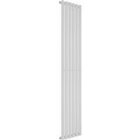 Azur Nero Designer Oval Tube Radiator 1800 x 360mm 2505Btu in White Steel