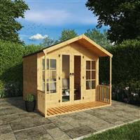 Mercia Premium Traditional Summerhouse 8' x 8' in Brown Timber