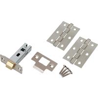 Perry Fire Door Grade 7 Hinge & Latch Pack Satin in Chrome Steel