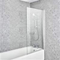 Mira Elevate Square Bath Screen 800mm in Chrome Glass