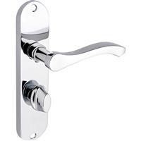 Designer Levers Capri Door Handles Bathroom Polished (Pair) in Chrome