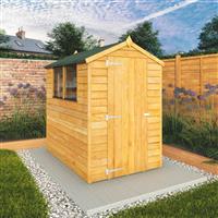Mercia Overlap Apex Shed 6' x 4' in Brown Timber