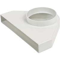 Airvent 225 Flat Elbow Adaptor Plenum in White Plastic
