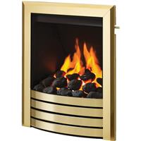 Be Modern Flare Deepline Slide Control Gas Fire 16" Inlet - Fascia in Brass Steel