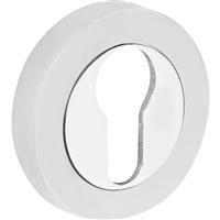 Eclipse Euro Escutcheon Dual Finish in Silver