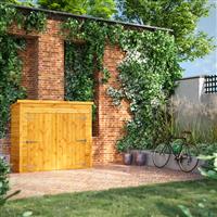 Power Pent Bike Shed 6' x 2' in Natural Timber
