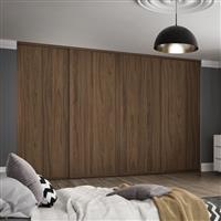 Spacepro Shaker 4 Door Sliding Wardrobe Kit 3506 x 2260mm in Walnut Steel/MFC