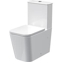 Nuie Ava Close Coupled Toilet and Soft Close Seat Fully Shrouded in White Vitreous China