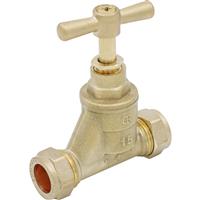 Flume DZR Stopcock 15mm in Gold Dzr Brass