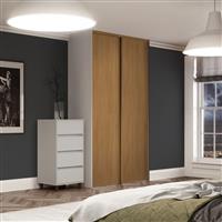 Spacepro Classic 2 Door Sliding Wardrobe Kit 1185 x 2260mm in Oak Steel/MFC