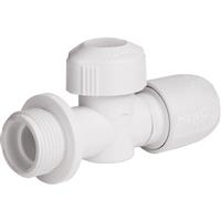 Hep2O Appliance Valve 15mm x 15mm x 3/4" BSPP in White Plastic