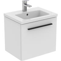 Ideal Standard i. life S Compact Wall Hung Vanity Unit with Basin Matt 500mm with Matt Black Handle in White