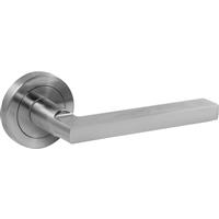Scylla Lever On Rose Door Handles Brushed (Pair) in Silver Nickel