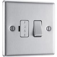 BG Brushed Steel Switched Spur 13A in Silver Stainless Steel