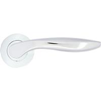 Stanza Cadiz Lever on Rose Door Handles Polished (Pair) in Chrome Aluminium