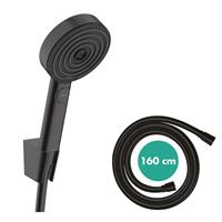 Hansgrohe Pulsify Select S Relaxation 3 Jet 105 Fixed Wall Bracket Shower Kit 160cm Matt in Black ABS