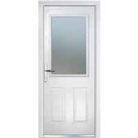 Crystal Composite Door Two Square Large Glass Right Hand 920mm x 2055mm Obscure Glass Glazing in White