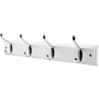 Chrome on Hook Rail 4 Hook in White