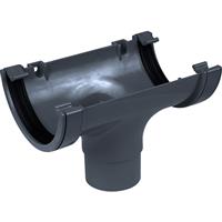 Aquaflow 112mm Half Round Running Outlet in Anthracite Grey PVCU