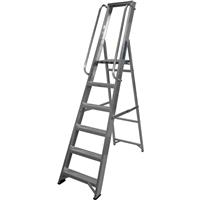 Lyte Ladders Lyte Industrial Platform Aluminium Step Ladder With Safety Handrail