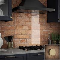 Splashback Glass with Brass Caps 600 x 750mm in Clear