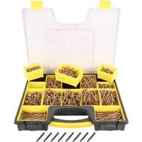 Ulti-Mate II Stick-Fit Zinc & Plated Screw Attache Case (1610 Piece) in Yellow Plastic