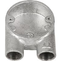 Deta Metal Conduit U Box 2 Way 20mm Galvanised in Silver