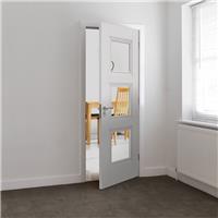 JB Kind Catton 3Lt Clear Primed Internal Door 35 x 1981 x 686mm in White Mdf