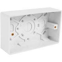 Wessex Electrical Wessex Moulded Surface Box 2 Gang 35mm in White Plastic