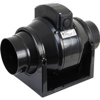 Airvent 100mm Mixed Flow Inline Extractor Fan Timer in Black ABS