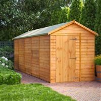 Power Overlap Apex Shed 20' x 6' No Windows in Natural Timber