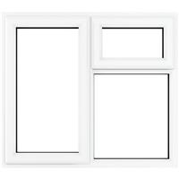 Crystal Casement uPVC Window Left Hand Opening Next To a Top Opener 905mm x 965mm Clear Triple Glazed in White