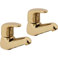 Methven Adore Taps Basin Pillar (2 Pack) in Gold