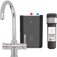 Calmag Swan Neck 3-in-1 Boiling Water Tap in Chrome Brass