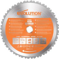 Evolution Multi-Material Mitre Saw Blade 255mm x 28T R255TCT-28MS Plastic