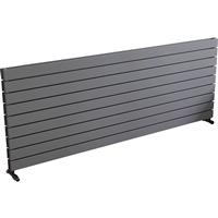 Ximax Oxford Duo Horizontal Designer Radiator 670 x 1800mm 6502Btu in Silver Steel