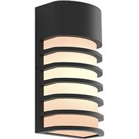 Lutec Fulton Wall Light IP54 E27 Max 40W in Black Aluminium