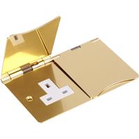 Axiom Floor Socket Twin Brass in Gold