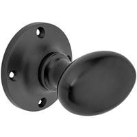 Oval Mortice Knob (Pair) in Black