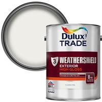 Dulux Trade Weathershield Exterior Gloss Paint Pure Brilliant 5L in White