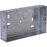 Made4Trade Metal Back Box 2 Gang 25mm Trade Pack (10 Pack) Steel