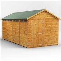 Powersheds Power Apex Security Shed 16' x 8' in Natural Timber