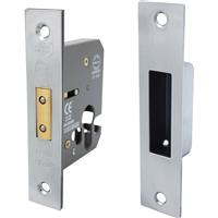 Perry Euro Profile Mortice Deadlock 63mm Nickel Plate in Silver