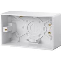 Scolmore Click Click Mode Deep Pattress Box 2 Gang 47mm (2 Gang 47mm) in White Urea