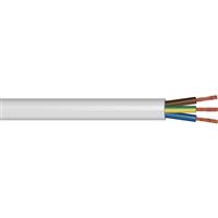 Pitacs 3 Core Round Flex Cable (3183Y) 0.75mm2 Drum (50m) in White