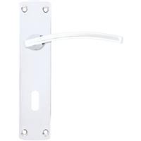 Stanza Toledo Door Handles Polished Lock (Pair) in Chrome Plastic