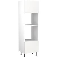 Kitchen Kit Flatpack Value Slab Kitchen Cabinet Tall Oven & Microwave Unit Matt 600mm in White MFC