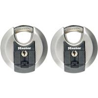 Master Lock EXCELL Stainless Steel Disc Padlock 70 x 10 x 16mm CS (2 Pack) in Silver